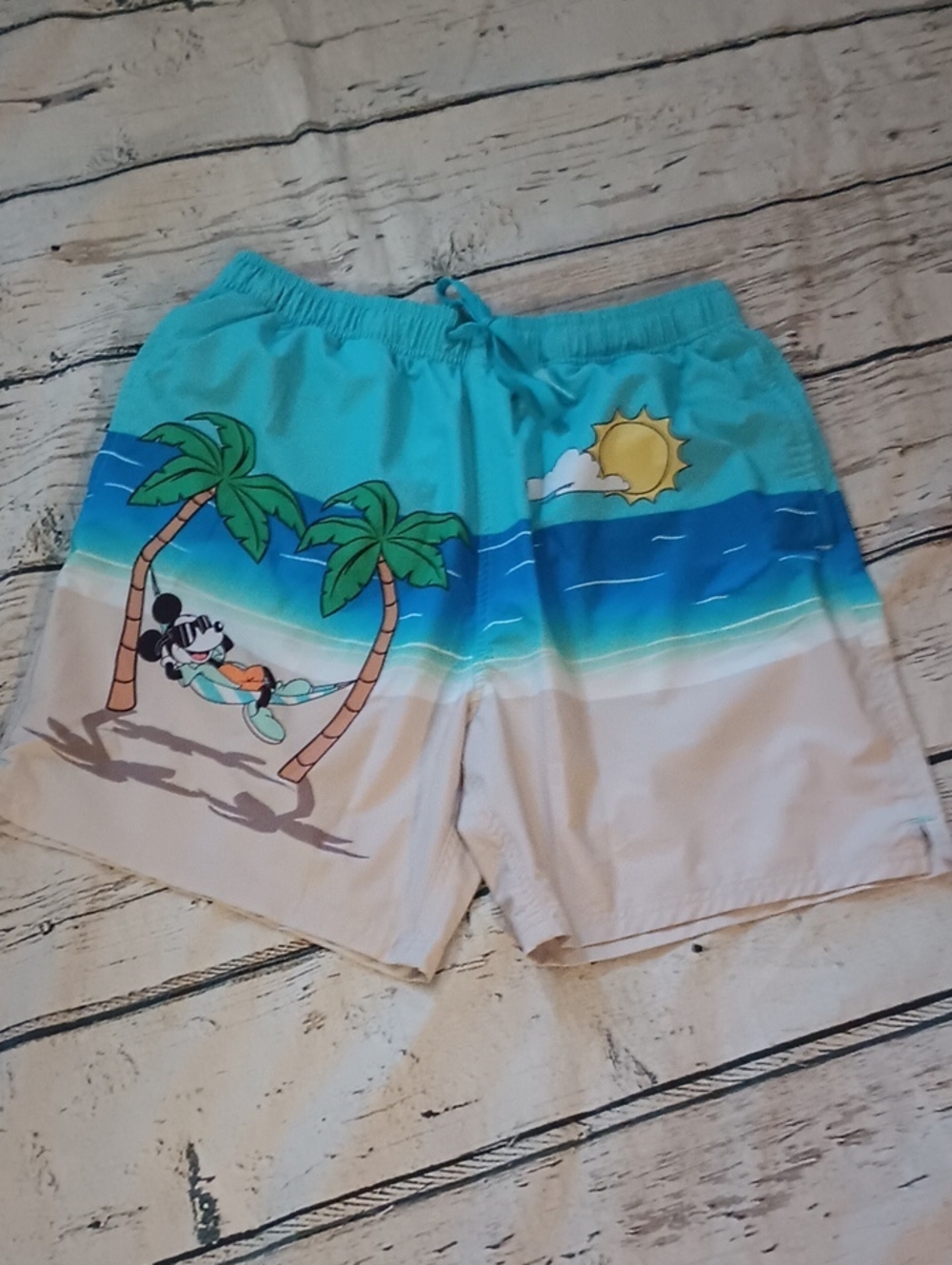 Disney Men's Island Mickey Swim Trunks L